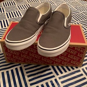 Worn once, like new vans slip ons (with box)